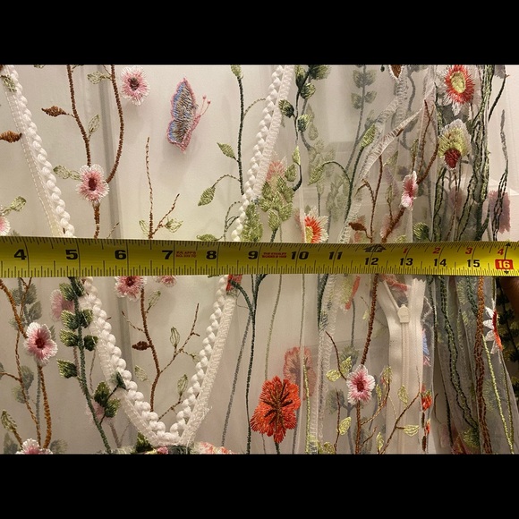 Embroidered flower sheer Maxi Dress (off white) - Picture 10 of 11